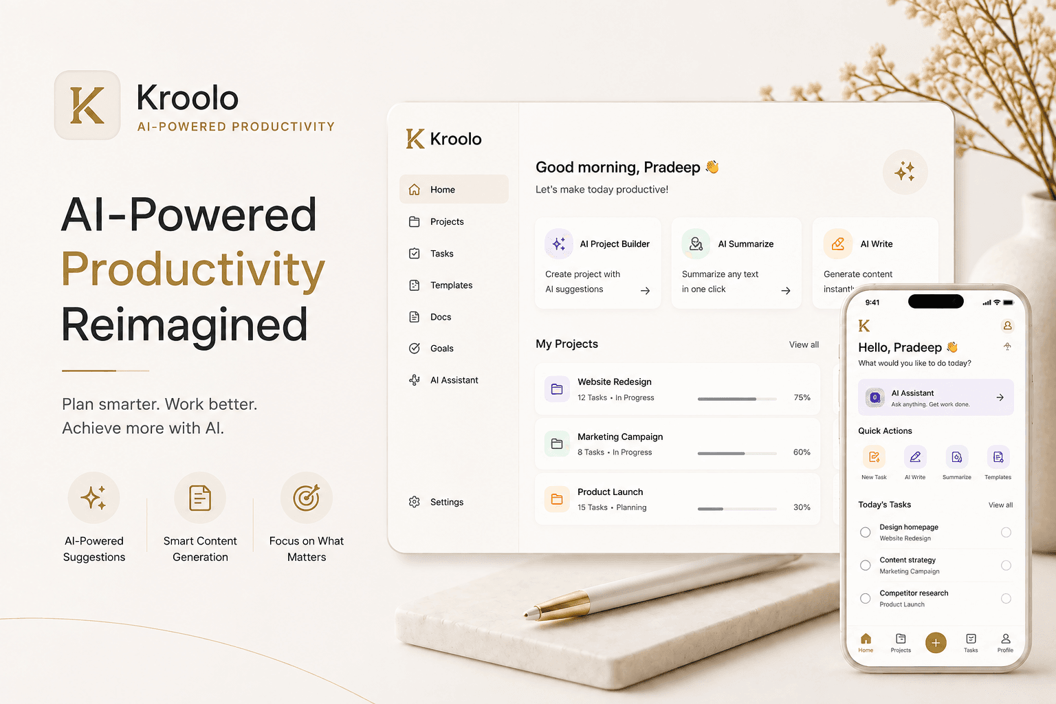 Kroolo — AI Productivity Platform